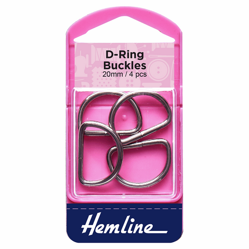 D-Ring Buckles 4pcs x 20mm - Nickel Silver