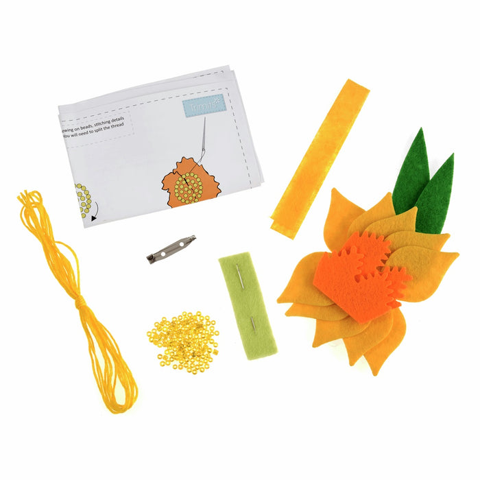 Make Your Own Felt Daffodil Brooch Kit