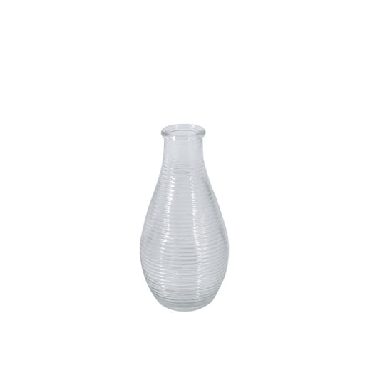 Dainty Ribbed Glass Vase x 14cm