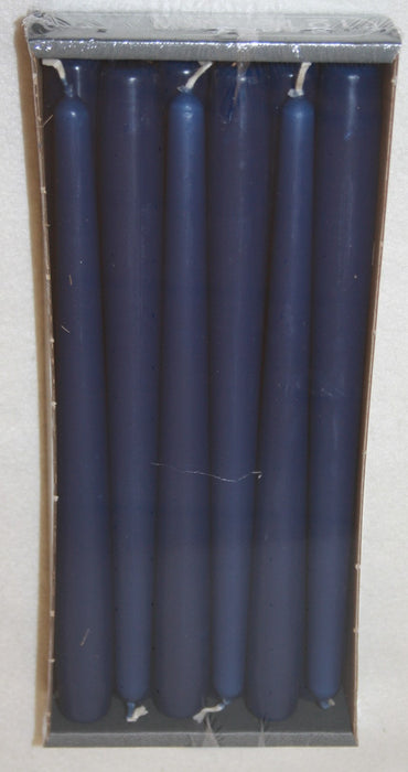 250mm x 23mm tapered dark blue candles x12