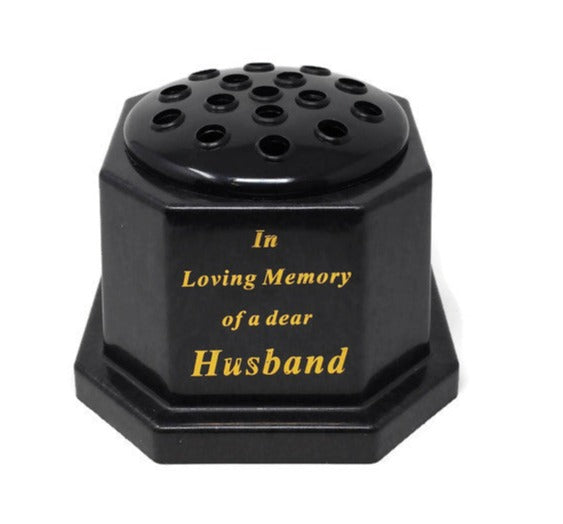 In Loving Memory Black Memorial Pot - Husband