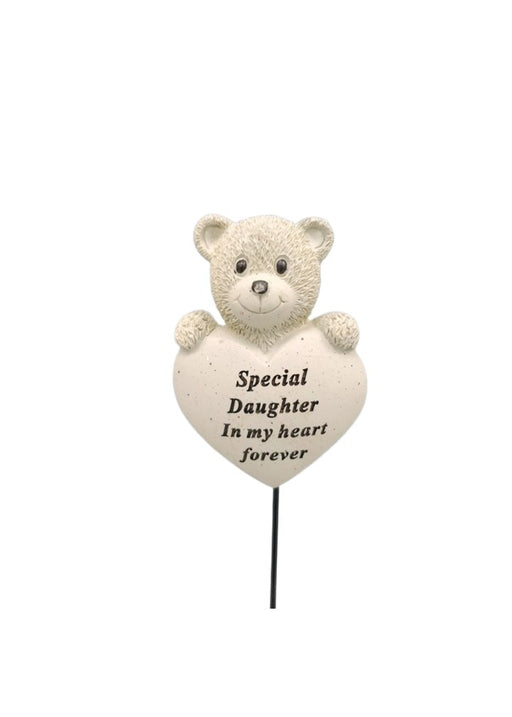 Memorial Bear Heart Stick - Daughter