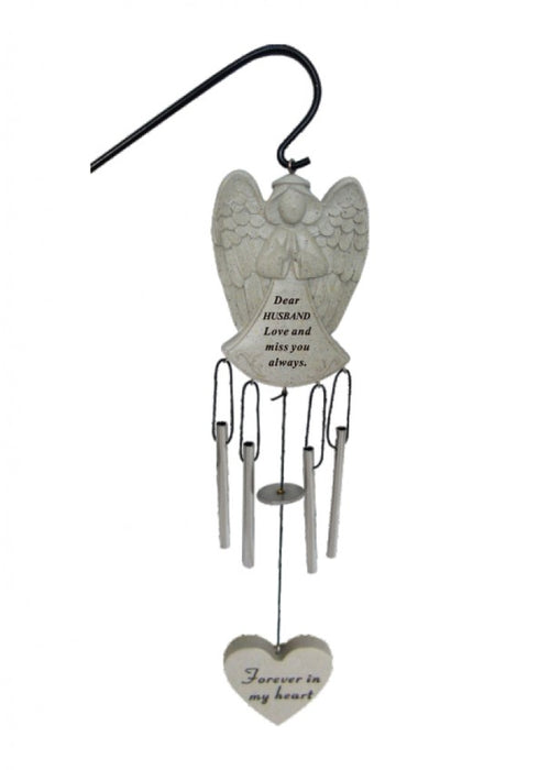 Praying Angel Windchime with Hanging Crook - Husband