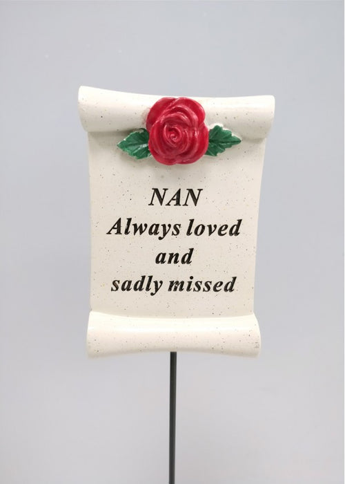 Red Rose Scroll Stick - Nan