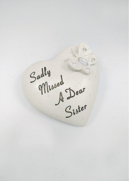 Small Diamante Butterfly Heart - Sister