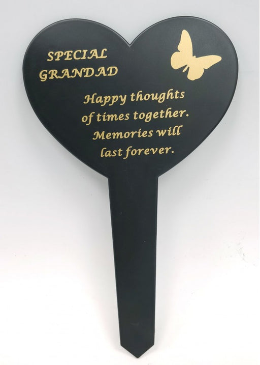 Plastic Black Heart Spike - Special Grandad