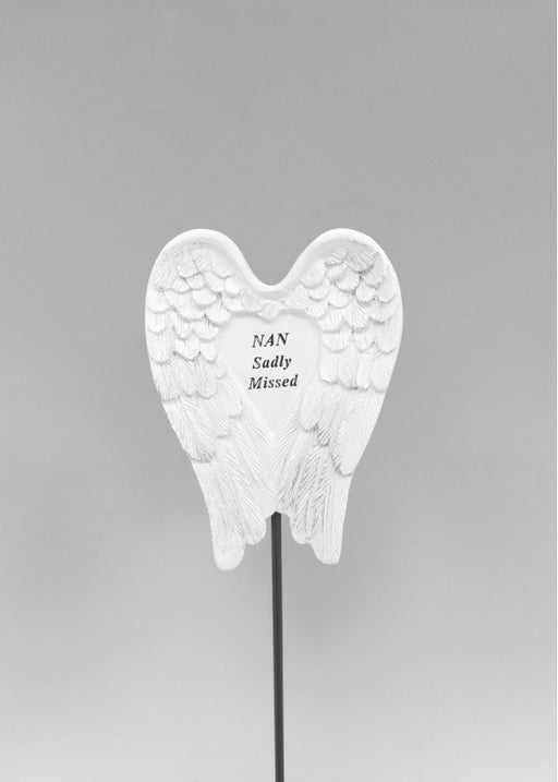 White & Silver Angel Wings Stick - Nan