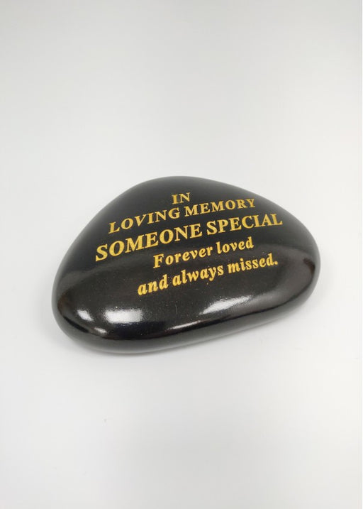 Black & Gold Resin Pebble Stone - Someone Special