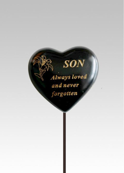 Black & Gold Lily Heart Stick - Son
