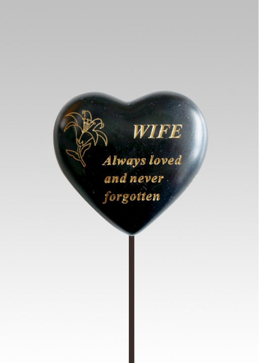 Black & Gold Lily Heart Stick - Wife
