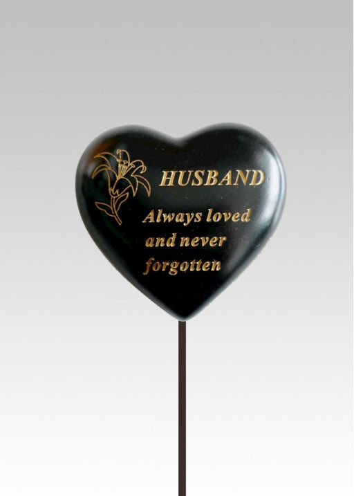 Black & Gold Lily Heart Stick - Husband
