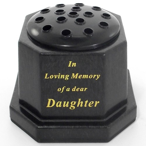 Black In Loving Memory Daughter Memorial Pot 