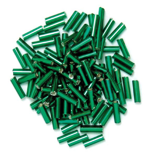 30g Bugle Beads 6mm - Green
