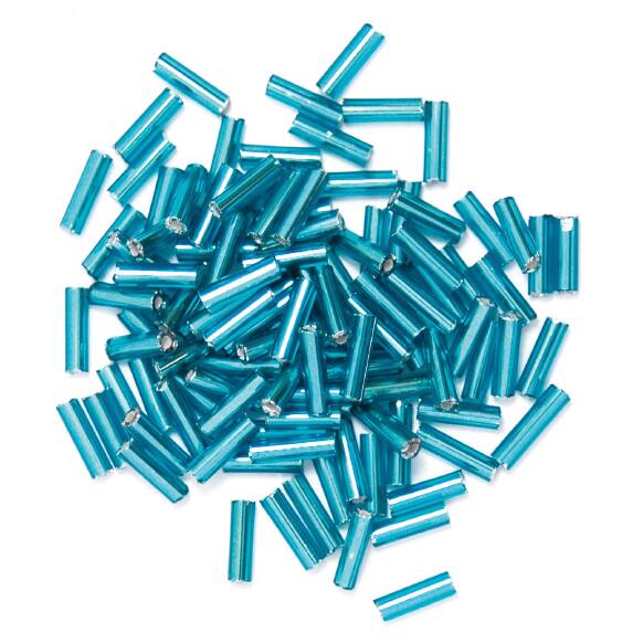 30g Bugle Beads 6mm - Ice Blue