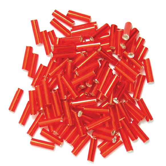 30g Bugle Beads 6mm - Red