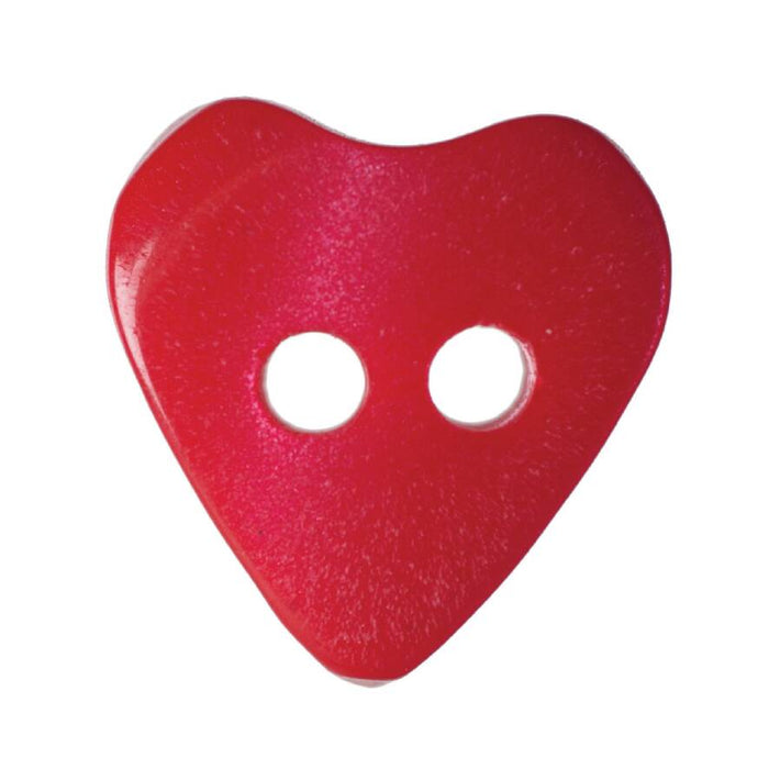 11m-Pack of 17, Raspberry Red Heart Buttons