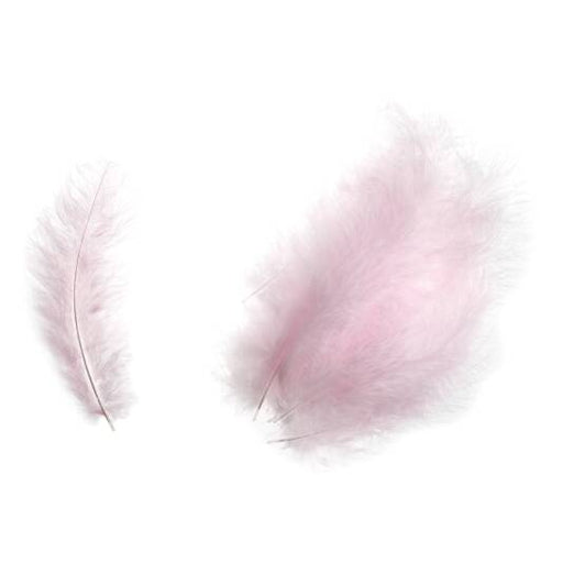24 Mixed Size Marabou Feathers - Pink