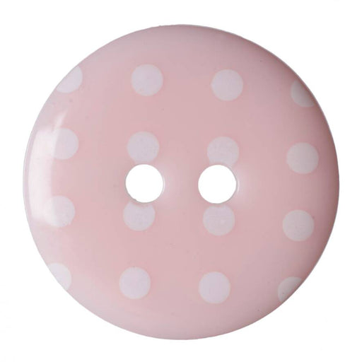 15mm-Pack of 6, Pink Spotty Polkadot Buttons.