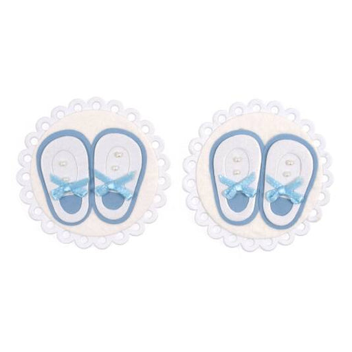 Baby Booties Blue Self Adhesive Card Toppers