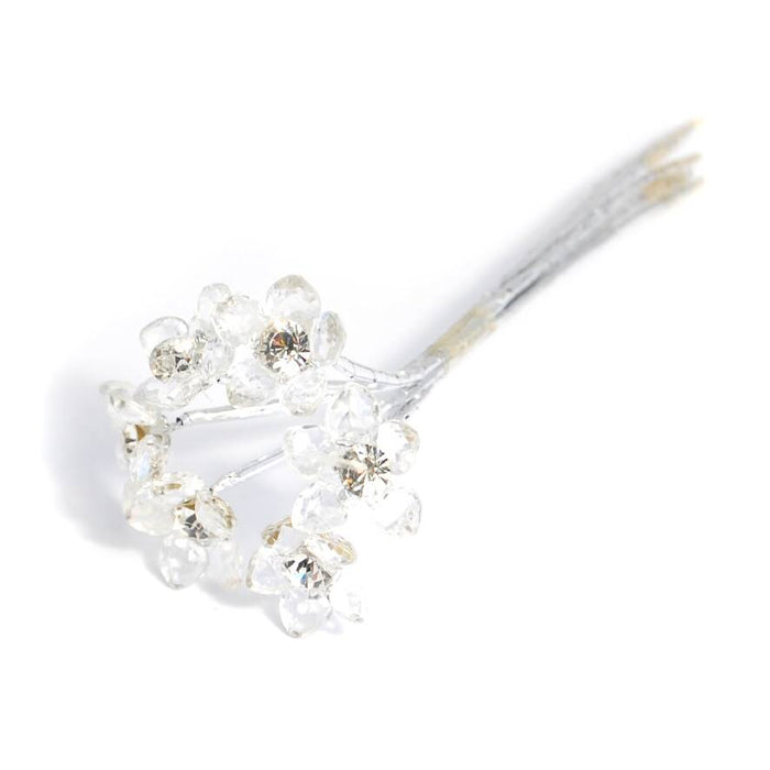 6 Stem Mini Crystal Diamante Flower Spray