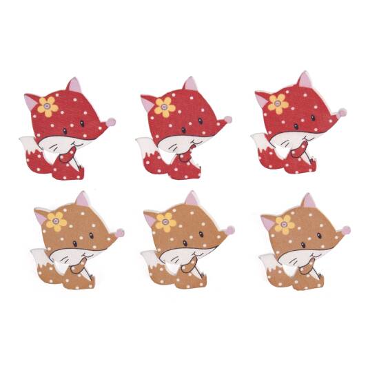 Pack of 6 Foxes, Card Craft Embellishment
