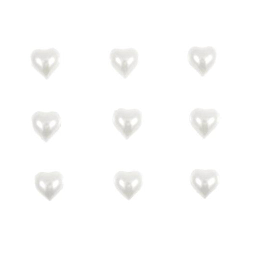 White Pearl Hearts, Pack of 9