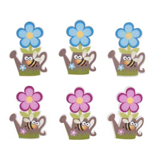 Watering Can Flowers and Bees Craft Embellishments