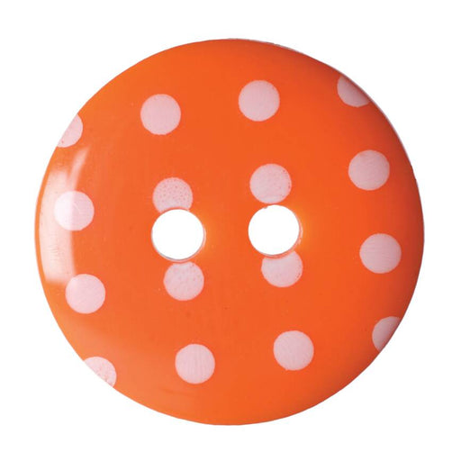 23mm-Pack of 3, Orange Spotty Polkadot Buttons