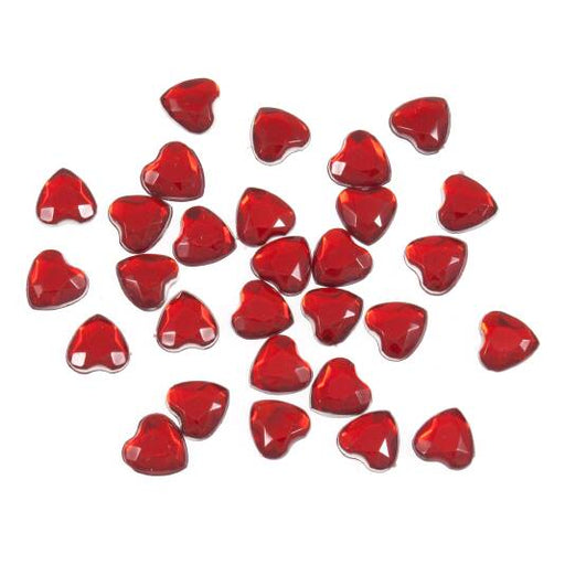 8mm Red Mirror Hearts, Pack of 100,