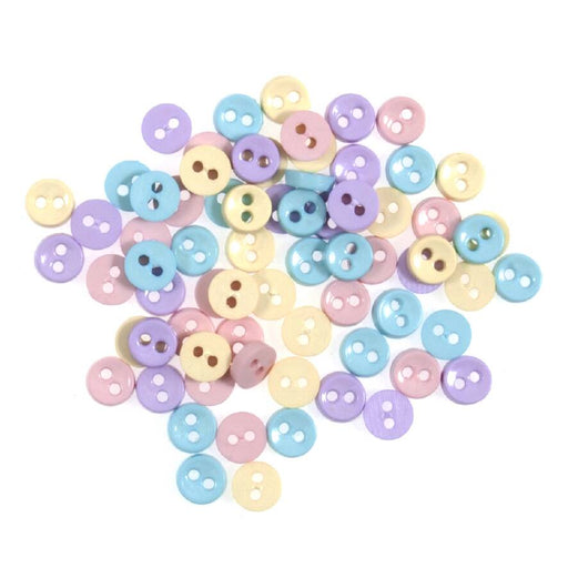 7mm Small Craft Buttons - 4g Random Mix of Pastel Shades