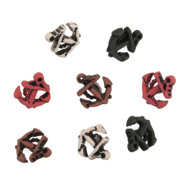 Récréatys - Confezione Da 12 Bottoni Decorativi In Nylon A Tema Amici Del Mare - Lavabili In Lavatrice