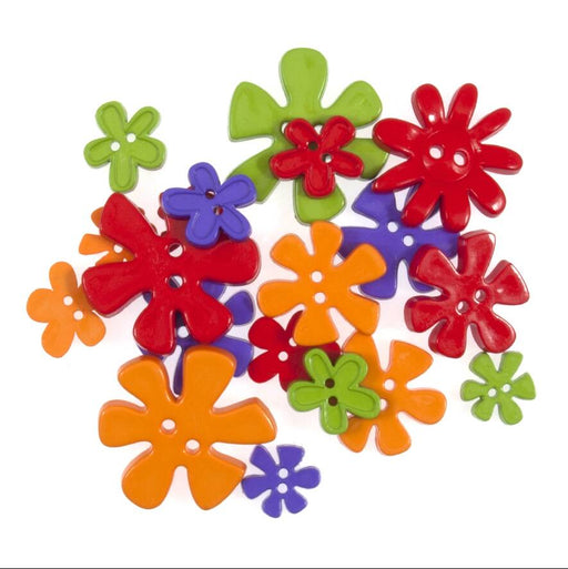 Novelty Buttons - Pretty Flowers - Pack of 20g