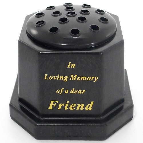 Black In Loving Memory Friend Memorial Pot 
