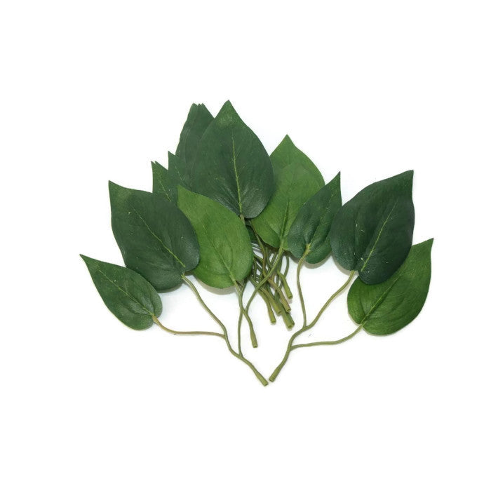 16cm Green Lily Leaves x 9 Sprigs