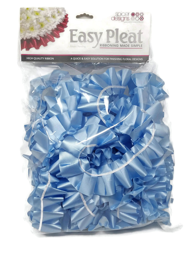 10m Easy Pleat Ribbon - Baby Blue — Artificial Floral Supplies