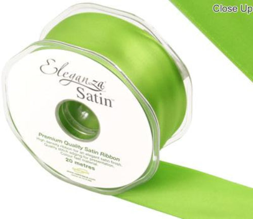 25mm x 20m Double Faced Satin Ribbon Pistachio