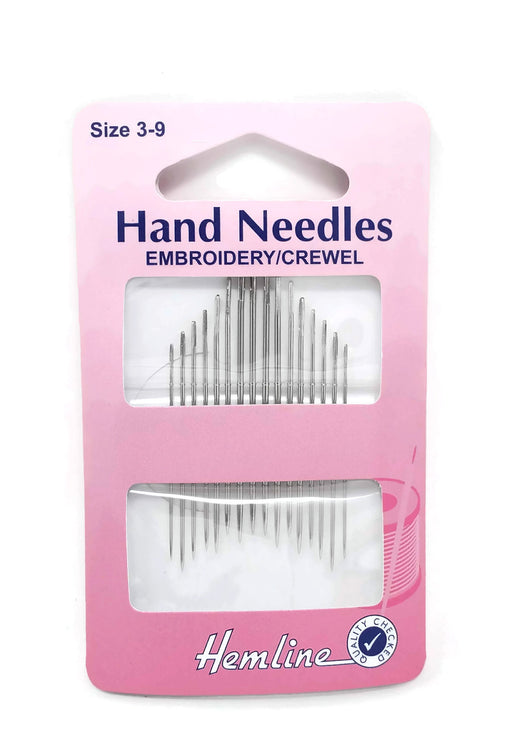 Hand Needles Embroidery/Crewel Size 3-9