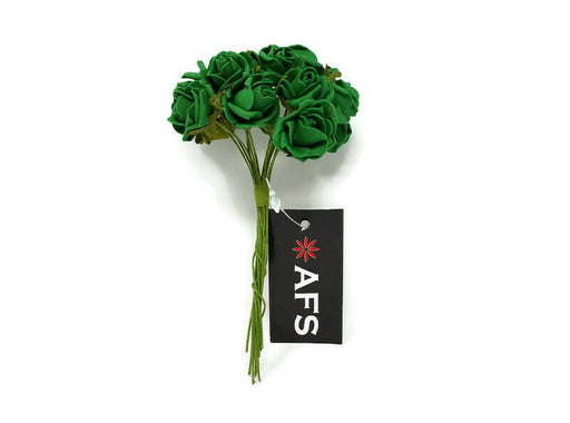12 Miniature Foam Roses - Emerald