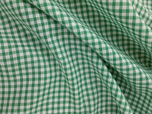 Gingham 1/8" Check Polycotton Fabric x 112cm - Emerald1 metre Gingham 1/8" Check Polycotton Fabric x 112cm - Emerald