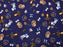 1 Metre Polycotton Navy Cats with Mice and Fish Bowls - 45" Width NC9