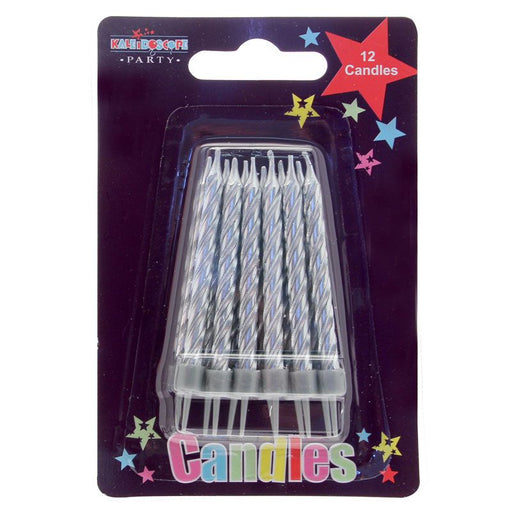 12 Silver Party Candles