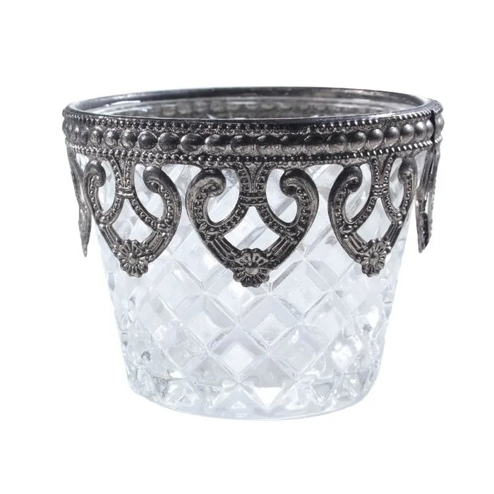 Clear Glass Tealight Holder - 6.5 X 8.5cm