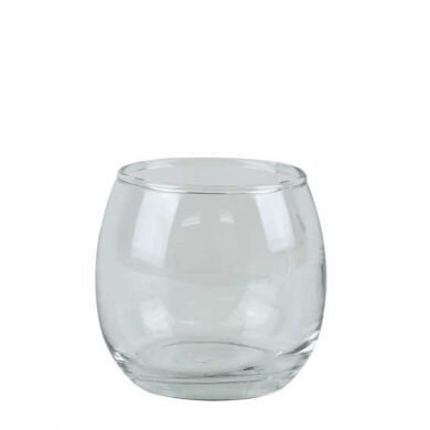 Clear Glass Rolypoly Votive - H8cm
