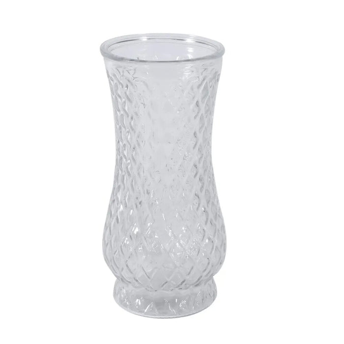 Clear Textured Glass Vase (21 x 10.5cm)
