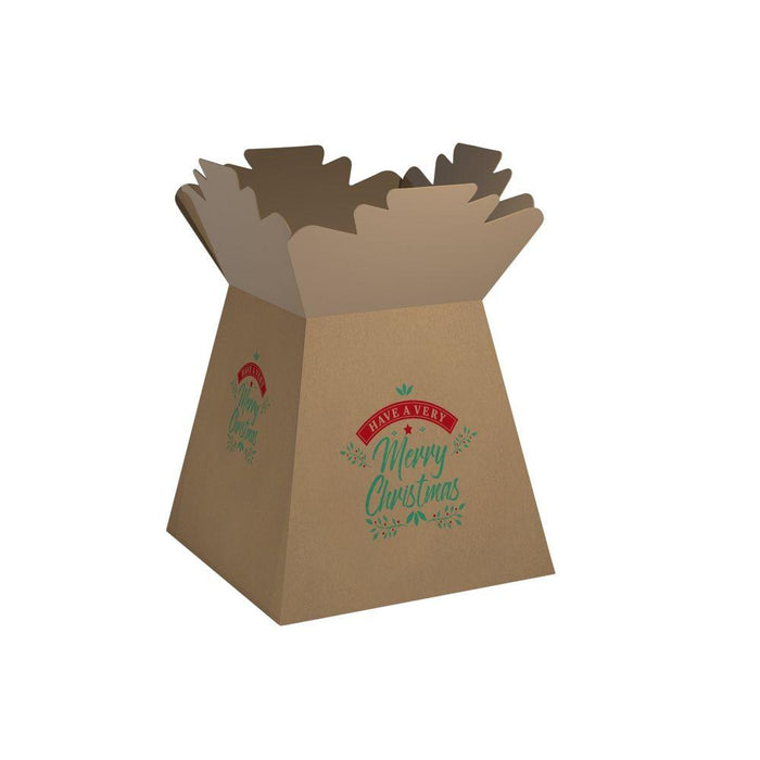 Natural Kraft - Traditional Merry Christmas Living Vase  - Single