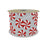 Sparkling Silver Ribbon with Candy Circle Print - Red/White -  63mm x 10yd