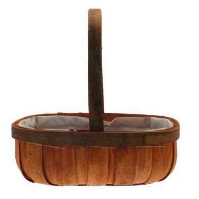 Stained Softwood Trug Basket with Lining