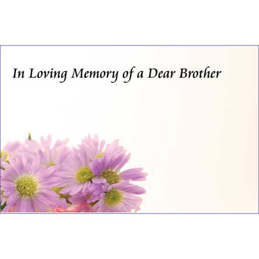 50 Florist Cards - In Loving Memory of a Dear Brother - Pink Flowers50 Florist Cards - In Loving Memory of a Dear Brother - Pink Flower Design