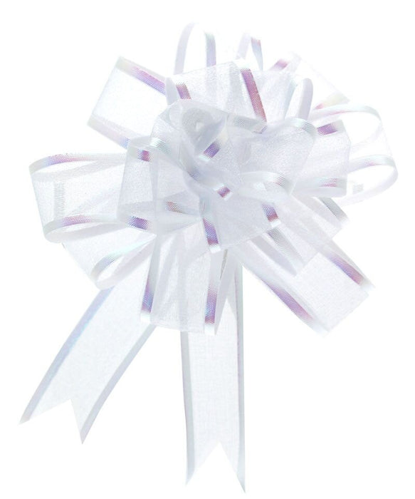 Organza Pull Bow x 25mm - White