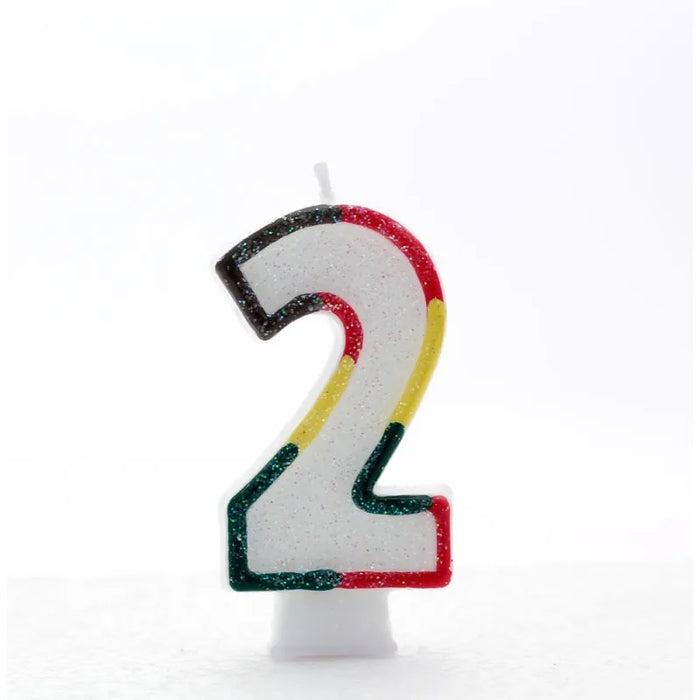 Bright Universal Single Number Party Cake Candles 3" High